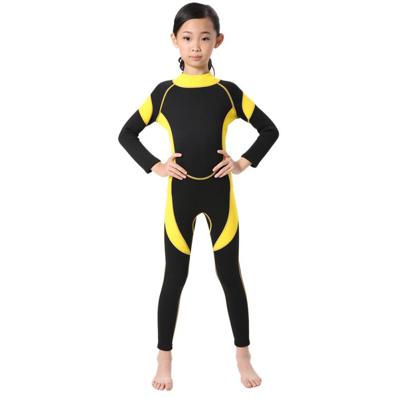 Children Kids Neoprene Diving Wetsuit Boys Girls Swimsuits Long Sleeve